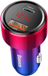Baseus Magic Car Charger QC 4.0 PD Auto-Ladegerät mit Anschlüssen 1xUSB-A 1xType-C