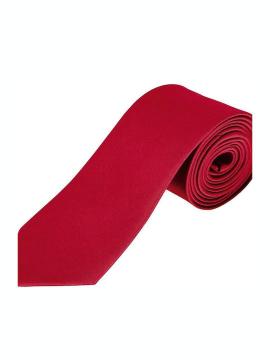 Sol's Ανδρική Γραβάτα Συνθετική Μονόχρωμη σε Κόκκινο Χρώμα