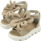 Babywalker Baptism Leather Sandals Beige -B