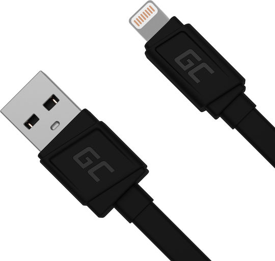 Green Cell Braided USB to Lightning Cable Μαύρο 0.25m (KABGC02)