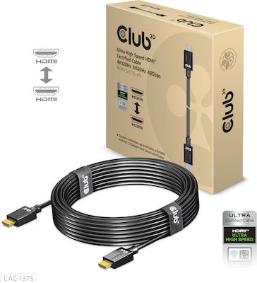 Club3D HDMI 2.1 Cablu HDMI de sex masculin - HDMI de sex masculin 5m Negru