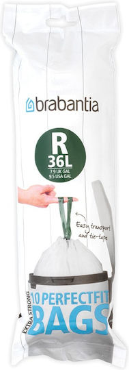 Brabantia Müllbeutel Kapazität 36Es mit Kordel Type R PerfectFit Bin 62x69.4cm 10Stück Weiße