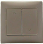 Redled Stinel Recessed Wall Switch Rolling Shutters Two-Way with Frame Cream 27487