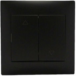 Redled Stinel Recessed Electrical Rolling Shutters Wall Switch with Frame Basic Black 27525