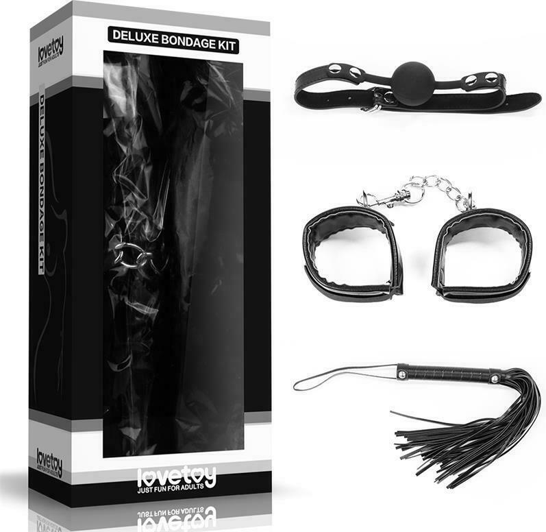 Lovetoy Deluxe Bondage Kit Blindfold, Cuffs & Whip Skroutz.gr