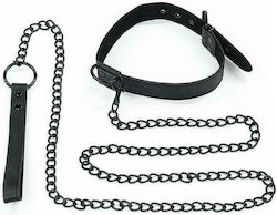 Lovetoy Bondage Fetish Black Matt Collar with Leash Collar in Black Color