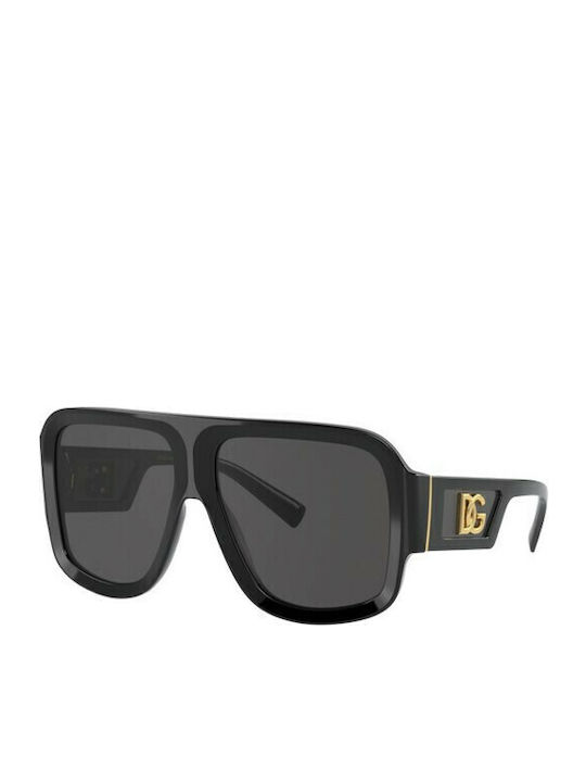 Dolce & Gabbana Men's Sunglasses With Black Horn-Rimmed Frame And Grey Lens DG4401 501/87