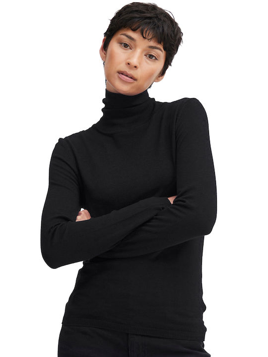 ICHI 'MAFA' KNITTED TURTLENECK FOR WOMEN 1036460-10001 (10001/BLACK)