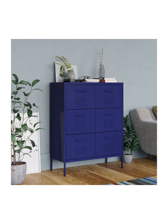 Чекмеджета Офис Метална Navy Blue 80x35x101.5см