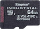 Kingston Industrial microSDXC 64GB Clasa 10 U3 V30 A1 UHS-I