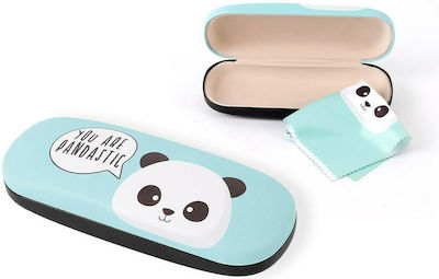 I-Total Panda Brillenetui, Sunglasses Case 16x6x3.9cm in Hellblau Farbe