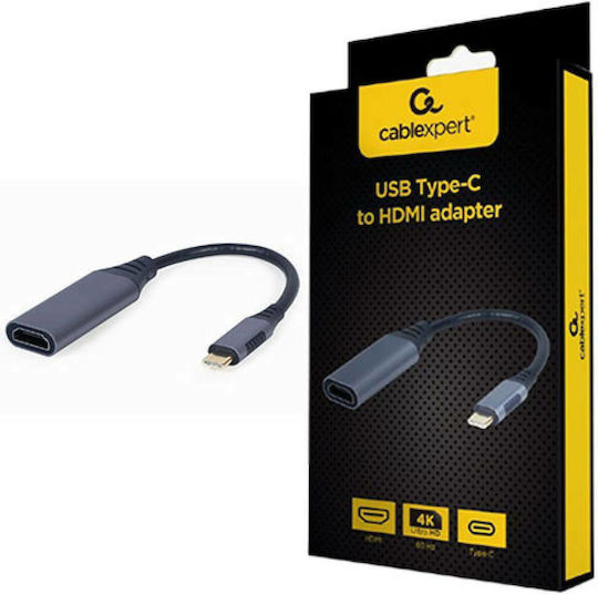 Cablexpert Μετατροπέας USB-C male σε HDMI female Γκρι 1τμχ A-USB3C-HDMI-01