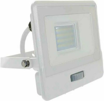 V-TAC Wasserdicht LED Flutlicht 20W Warmes Weiß 3000K mit Bewegungssensor IP65