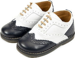 Babywalker Baptism Leather Oxfords Λευκό-Μπλε