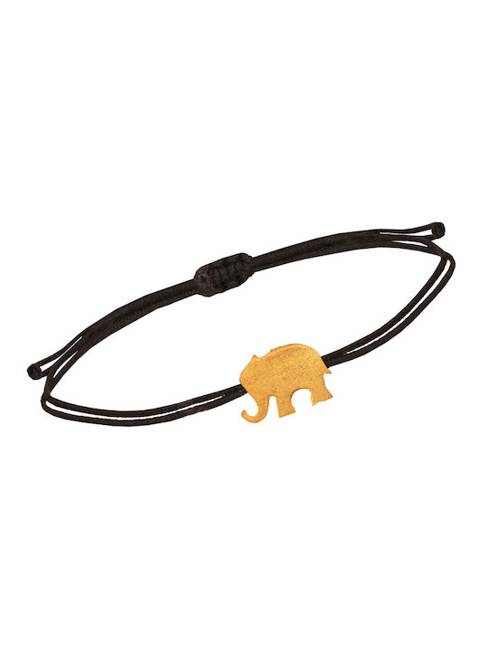 Bracelet cord silver gold plated elephant bracelet