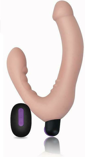 Lovetoy iJoy Trägerlos Strap On mit Dildo 20cm mit Vibration in Hautfarbe