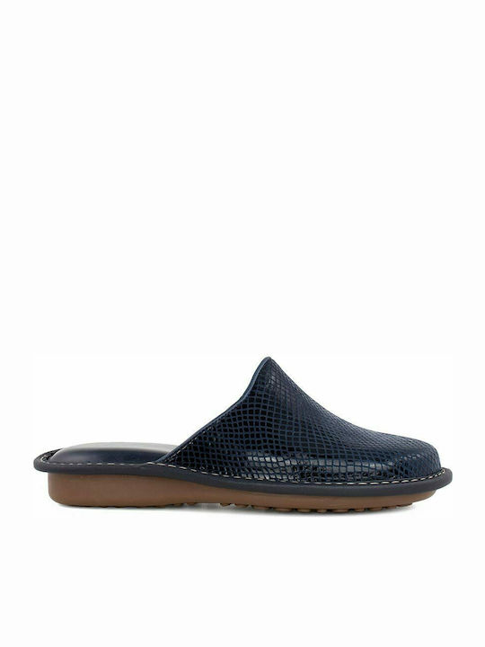 Castor Anatomic 3926 Anatomic Leather Women's Slippers In Navy Blue Colour