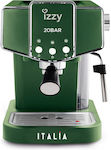 Izzy Italia IZ-6001 223772 Espressomaschine 1100W Druck 20bar Grün