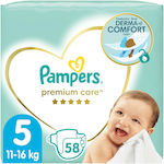 Pampers Premium Care Klebeband-Windeln Nr. 5 für 11-16 kg 58Stück