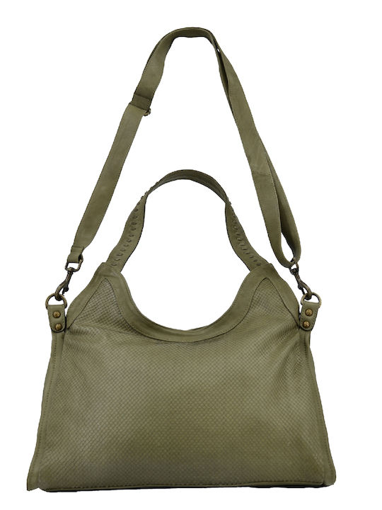 Leather 100 WOMEN'S LEATHER BAG CODE: 04-BAG-ILBS-6225 (GREEN)