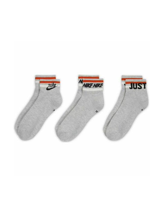 Nike Everyday Essential Αθλητικές Κάλτσες Γκρι 3 Ζεύγη