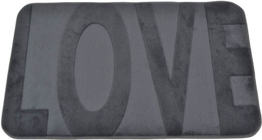Ankor Αντιολισθητικό Πατάκι Μπάνιου Memory Foam Love 815456 Γκρι 50x80εκ.