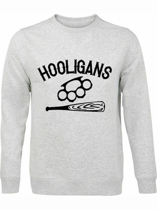 Sweatshirt Unisex, Organic " HOOLIGANS ", Ash