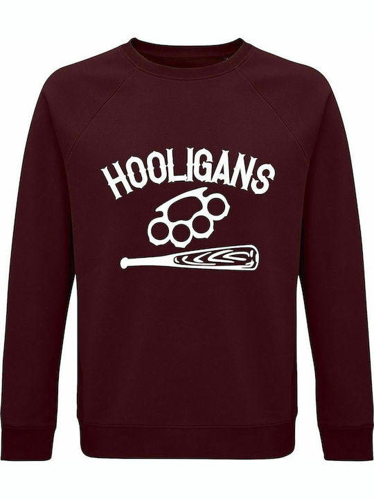 Sweatshirt Unisex, Organic " HOOLIGANS ", Burgundy