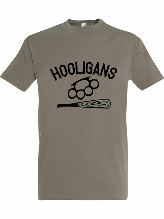 Tricou Unisex " HOOLIGANS ", Gri deschis