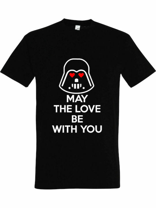 T-shirt Unisex " May The Love Be With You, Darth Vader In Love, Star Wars ", Black