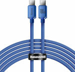 Baseus Crystal Shine Braided USB 2.0 Cable USB-C male - USB-C male 100W Blue 2m (CAJY000703)