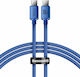 Baseus Crystal Shine Braided USB 2.0 Cable USB-C male - USB-C male 100W Blue 1.2m (CAJY000603)