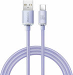Baseus Crystal Shine Braided USB 2.0 Cable USB-C male - USB-A male 100W Purple 1.2m (CAJY000405)