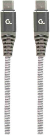 Cablexpert Braided USB 2.0 Cable USB-C male - USB-C 60W PD Γκρι 1.5m CC-USB2B-CMCM60-1.5M