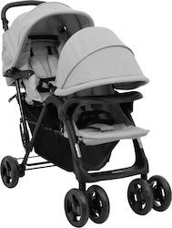 vidaXL Двойна количка Подходящо за Новородено Светло сиво