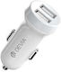 Devia Car Charger 3.1A with Ports: 2xUSB White Color