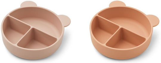 Liewood Baby Food Plate Merrick made of Silicone Pink 2pcs
