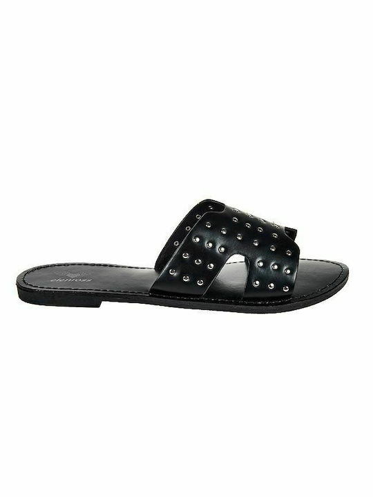 Elenross Women's Flat Sandals in Black Color