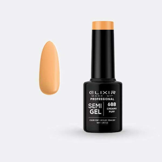 Elixir Semi Gel Ημιμόνιμο Βερνίκι Νυχιών 688 Creamy Puff 5ml