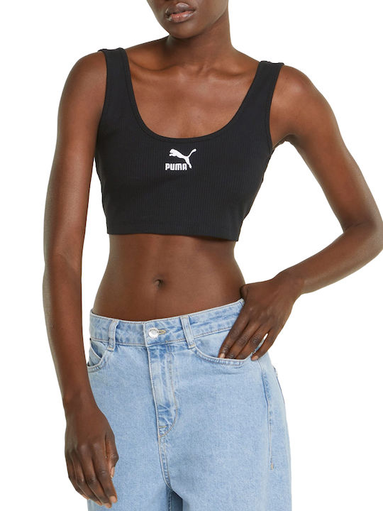 Puma Classics Damen Sportliches Crop Top Ärmellos Schwarz