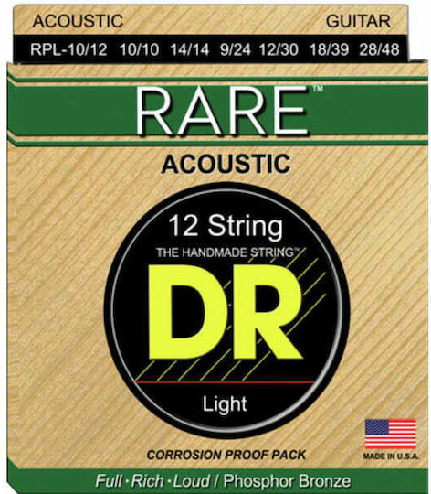 DR Rare Einstellen Phosphor-Bronze Akustikgitarrensaiten 10 - 48 12 Saiten