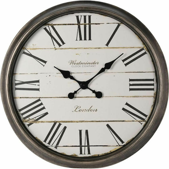 JK Home Decoration Αντικέ Ρολόι Τοίχου Πλαστικό Καφέ Ø76cm JK Home Decoration Αντικέ Ρολόι Τοίχου Πλαστικό Καφέ Ø76cm