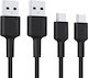 Aukey Braided USB 2.0 Cable USB-C Male - USB-A Black 2m CB-CMD29 2 Pieces