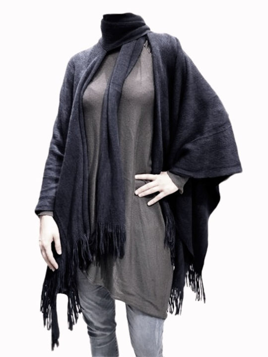 Inkastyl Damen Schal Schwarz