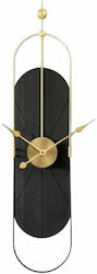 InTheBox Ρολόι Τοίχου Duren 1 Μαύρο/ Χρυσό Μεταλλικό 20x93.5cm