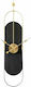 InTheBox Ρολόι Τοίχου Duren 1 Μαύρο/ Χρυσό Μεταλλικό 20x93.5cm