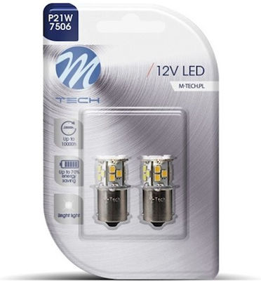 M-Tech Lămpi Autoturismului P21W LED 12V 1.6W 2buc