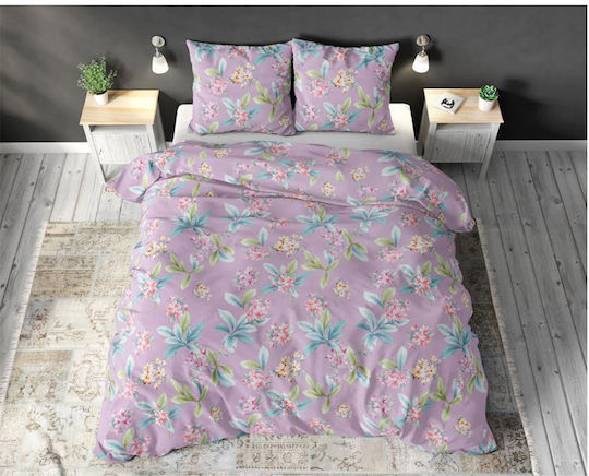 Sleep Time Elektrische Gitarren Großes Doppelbett 240x220 Flower Express 2 Lila