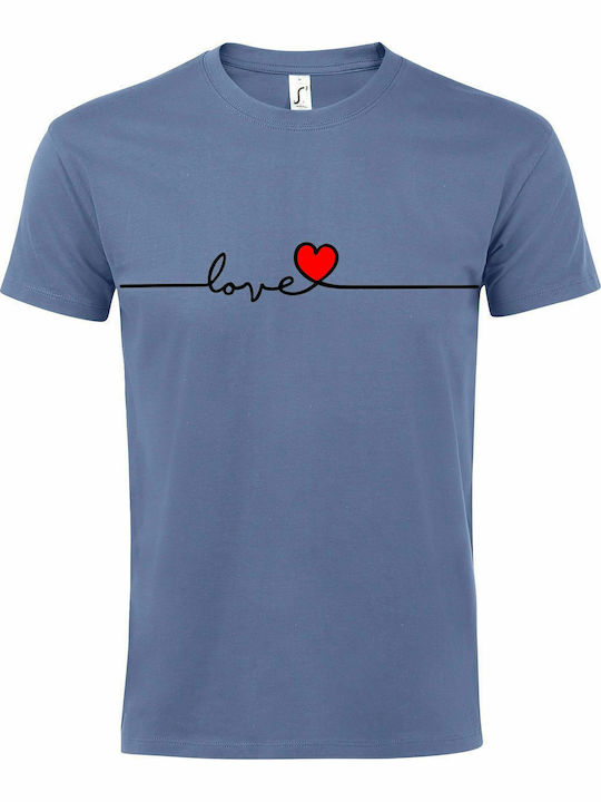 T-shirt Unisex " LOVE DESIGN ", Blue