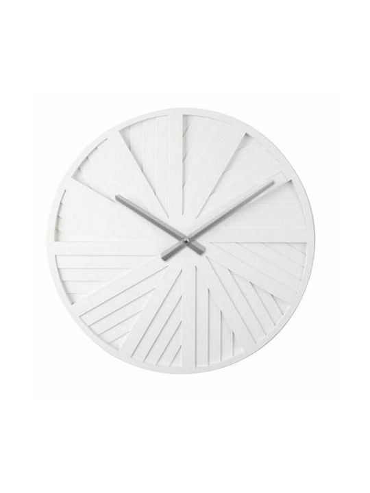 InTheBox Ρολόι Τοίχου Haarlem 2 Λευκό Ξύλινο 50cm